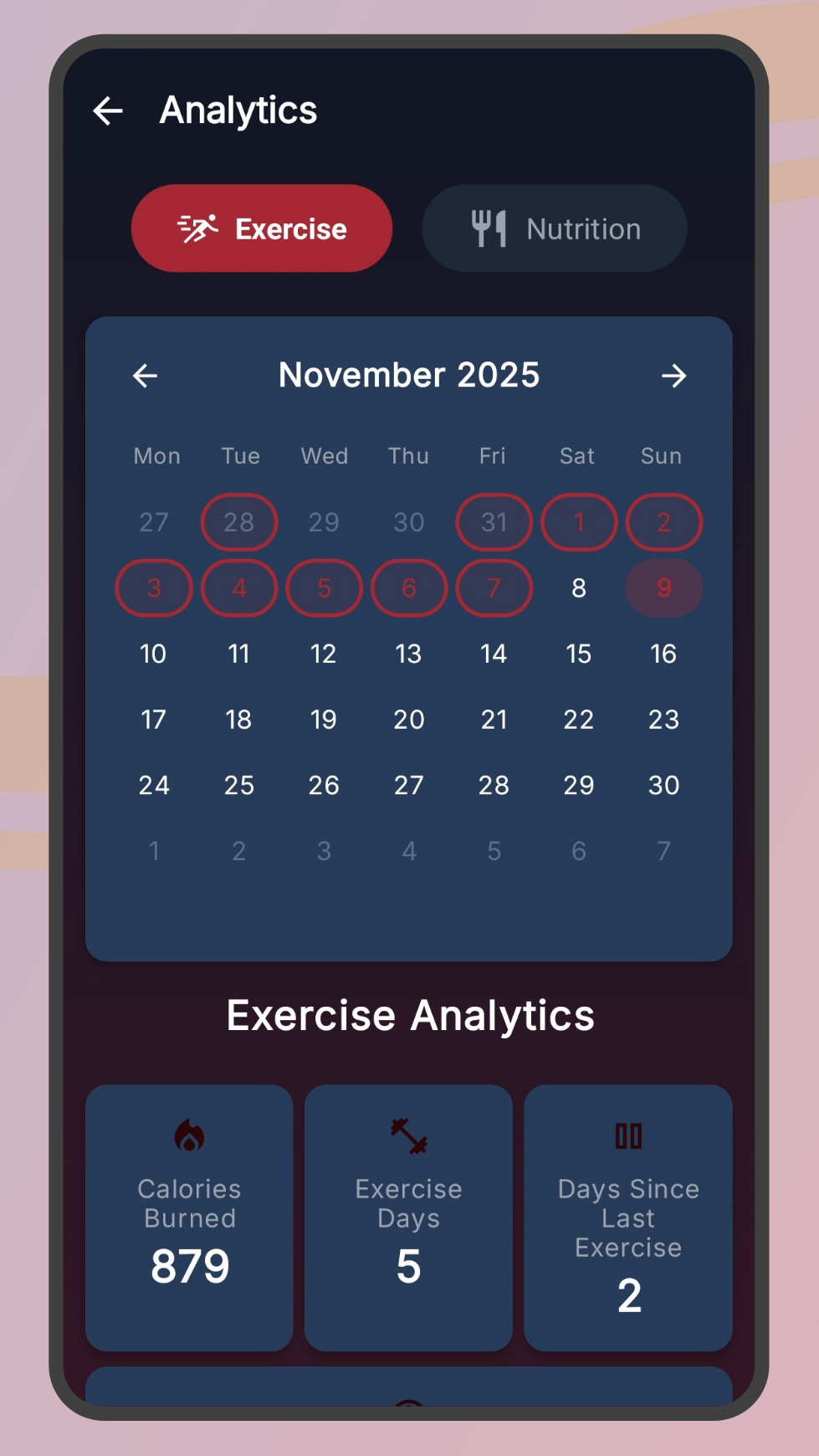 Easily keep track your gym routine